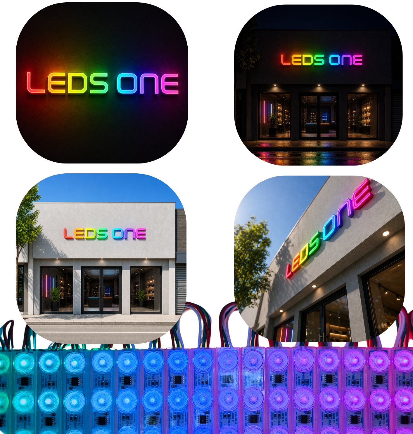 Módulo RGB digital leds one Fachada com Módulo LED RGB digital 12V 1,2W IP68